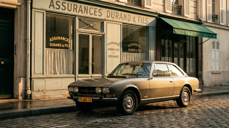 Voiture devant une agence d assurance en France