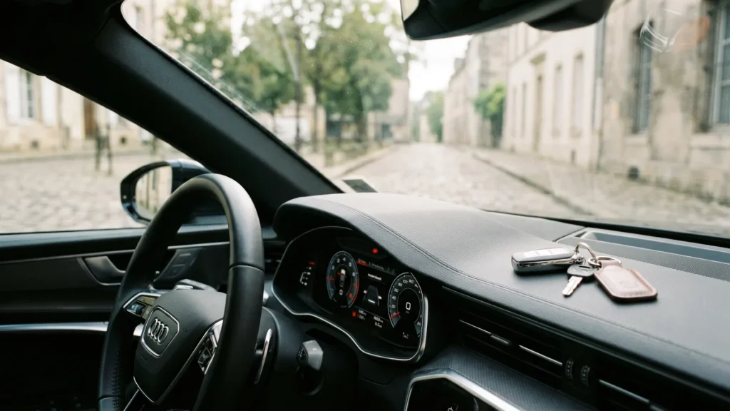 Tableau de bord et clés de voiture illustrant le suivi du bonus à vie auto