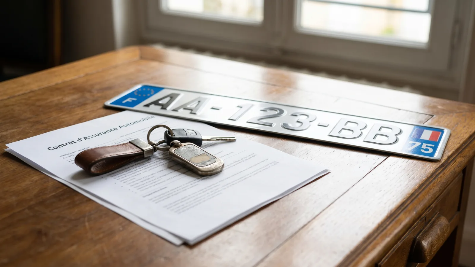 Clés de voiture et contrat d assurance pour effacer un malus